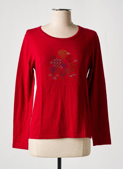 Pull coupe cintrée manches longues rouge SOIE POUR SOI femme