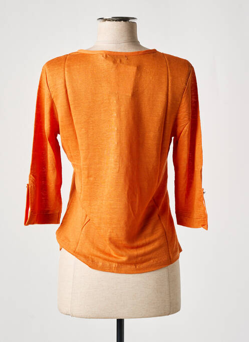 Top coupe cintrée manches 3/4 orange J & W femme