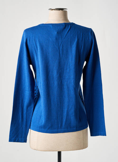 Pull coupe cintrée manches longues bleu SOIE POUR SOI femme