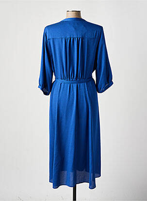 Robe longue coupe fluide manches 3/4 bleu GERARD DAREL femme
