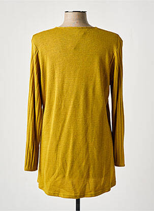 Pull coupe droite manches longues jaune KAKIE femme
