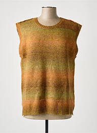 Pull tissage chiné sans manche orange BELLA JONES femme