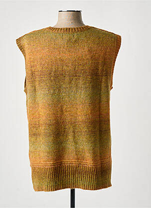 Pull tissage chiné sans manche orange BELLA JONES femme