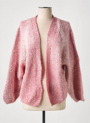 Gilet manches longues resserrée sur le bas rose MAMOUCHKA femme
