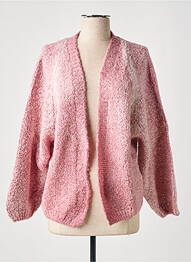 Gilet manches longues resserrée sur le bas rose MAMOUCHKA femme