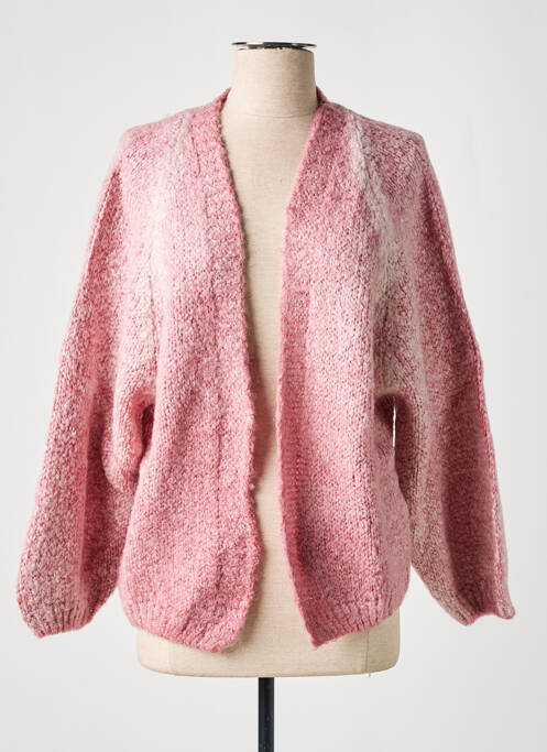 Gilet manches longues rose MAMOUCHKA pour femme