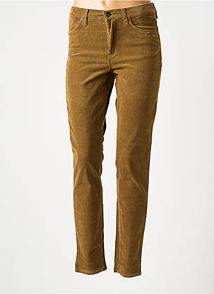Pantalon droit stretch taille normale beige LCDN femme