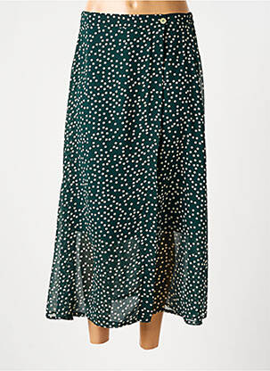 Jupe longue tissage crêpe vert SCARLET ROOS femme