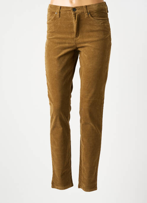 Pantalon droit stretch taille normale beige LCDN femme