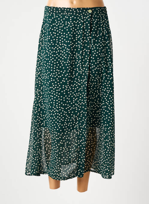 Jupe longue tissage crêpe vert SCARLET ROOS femme