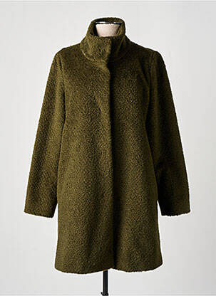 Manteau long fermeture pressionnée sans capuche vert PERSONA BY MARINA RINALDI femme