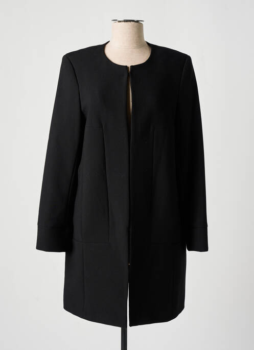 Manteau long coupe cintrée sans capuche noir QUEENIE femme