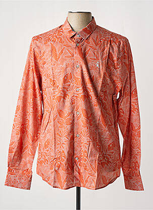 Chemise manches longues orange VICOMTEA pour homme