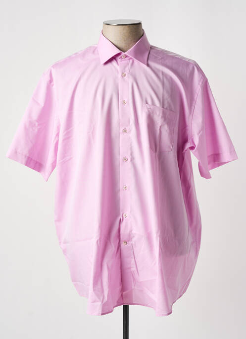 Chemise manches courtes rose SEIDEN STICKER pour homme