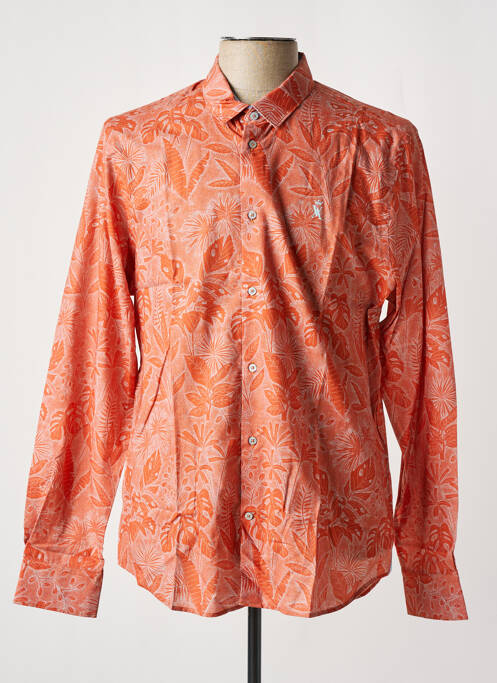 Chemise manches longues orange VICOMTEA pour homme