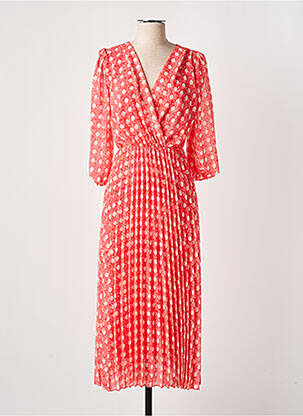 Robe longue manches longues manches longues rouge SENES femme