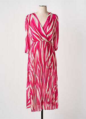 Robe longue manches longues manches longues rose SENES femme