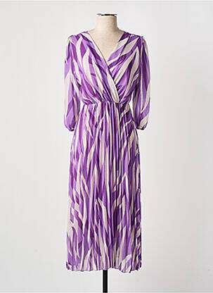 Robe longue manches longues manches longues violet SENES femme