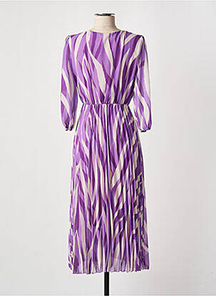 Robe longue imprimé fantaisie manches longues violet SENES femme