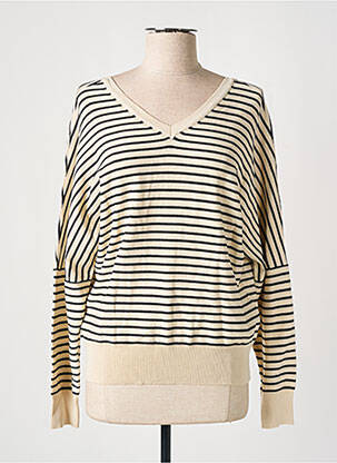 Pull col v manches longues beige M PARIS femme