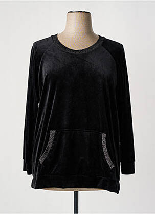 Sweat-shirt stretch manches longues noir KAKIE femme