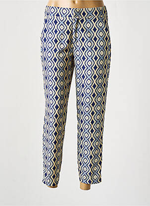 Pantalon droit tissage popeline taille basse bleu EMA BLUE'S femme