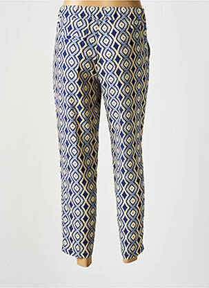 Pantalon droit tissage popeline taille basse bleu EMA BLUE'S femme
