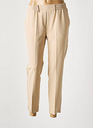 Pantalon droit stretch taille normale beige JANIS & JOHN femme