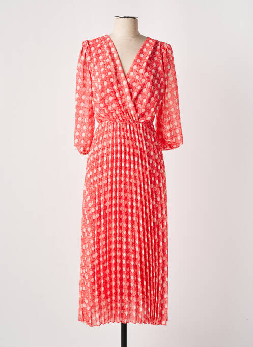 Robe longue manches longues manches longues rouge SENES femme