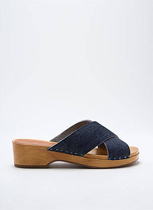 Mules/sabots semi compensé talon de 4 à 6cm bleu LES SPARTIATES PHOCEENNES femme