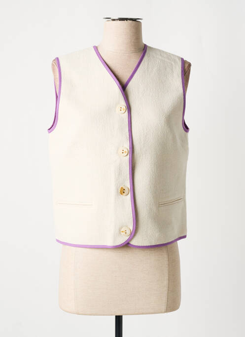 Gilet sans manche beige LA PETITE FRANCAISE pour femme