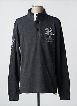 Sweat-shirt broderie manches longues gris RUCKFIELD homme
