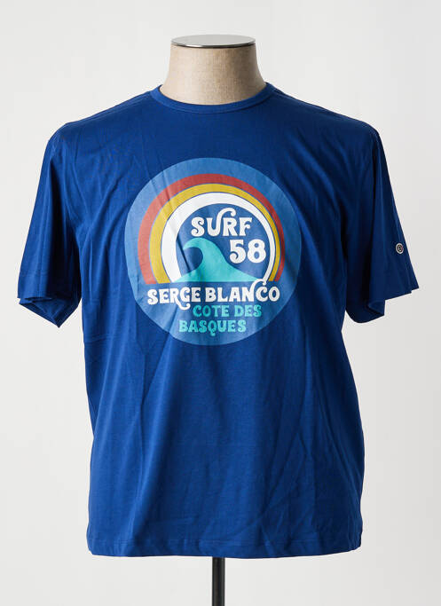 T-shirt bleu SERGE BLANCO pour homme