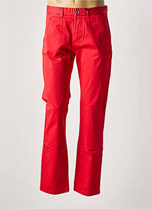 Pantalon slim fermeture zippée sous rabat boutonné rouge HERO SEVEN homme