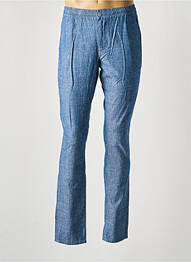 Pantalon slim fermeture zippée sous rabat boutonné bleu SERGE BLANCO homme