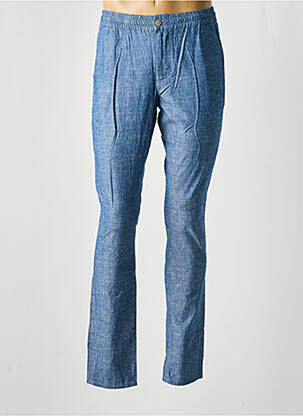 Pantalon slim fermeture zippée sous rabat boutonné bleu SERGE BLANCO homme