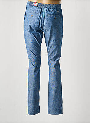 Pantalon slim fermeture zippée sous rabat boutonné bleu SERGE BLANCO homme