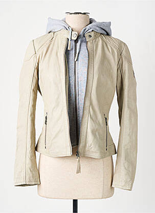Blouson col col montant beige GIPSY femme