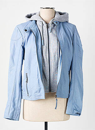 Blouson col col montant bleu GIPSY femme
