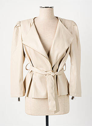 Veste simili cuir coupe cintrée beige RELISH femme