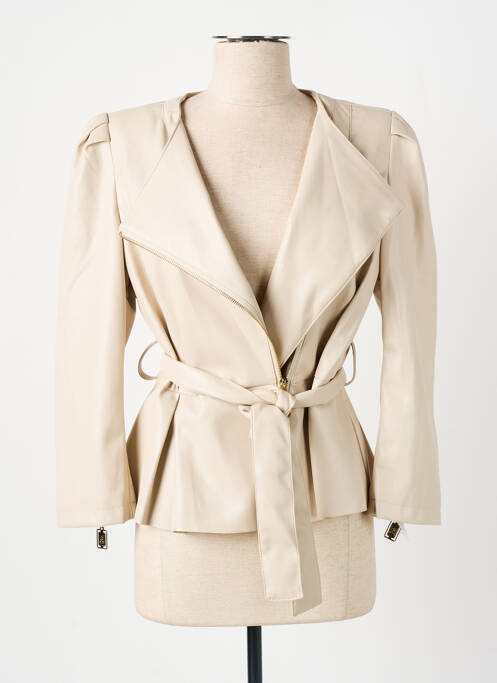 Veste simili cuir beige RELISH pour femme