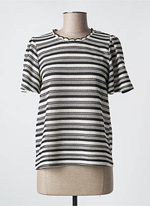 Pull coupe droite manches courtes noir ANDY & LUCY femme