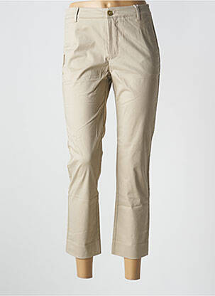 Pantalon 7/8 taille haute taille haute beige CINDY.H femme