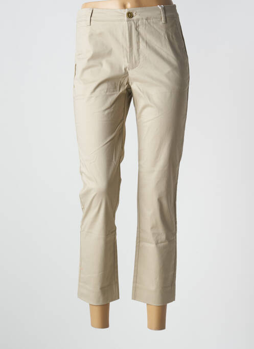 Pantalon 7/8 taille haute taille haute beige CINDY.H femme