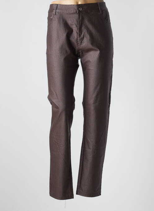 Pantalon slim marron ROSE PLAYER pour femme