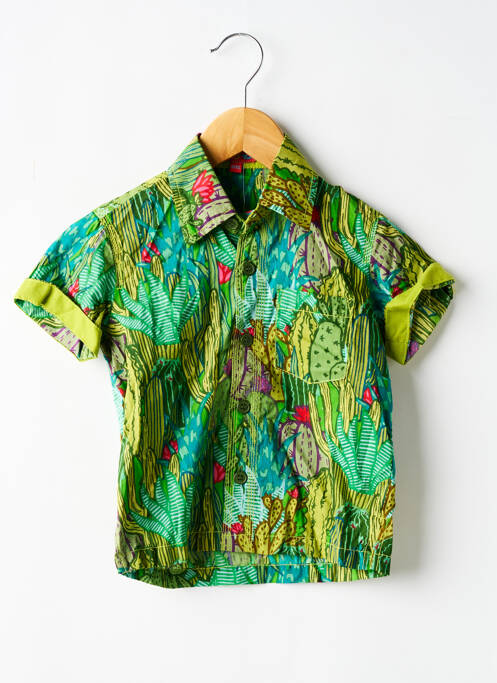 Chemise manches courtes vert KALI YOG pour garçon