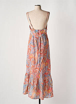 Robe longue manches bretelles ajustables fines bretelles orange MOLLY BRACKEN femme