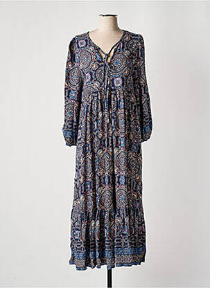 Robe longue manches longues manches longues bleu MOLLY BRACKEN femme