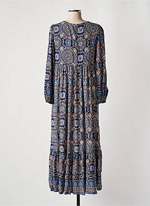 Robe longue manches longues manches longues bleu MOLLY BRACKEN femme