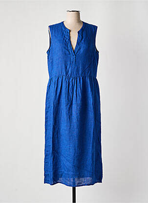 Robe pull col v sans manche bleu LA FEE MARABOUTEE femme